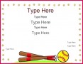 3 softball Award Certificate Template