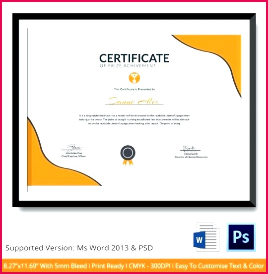 certificate of prize achievement award template word sports templates