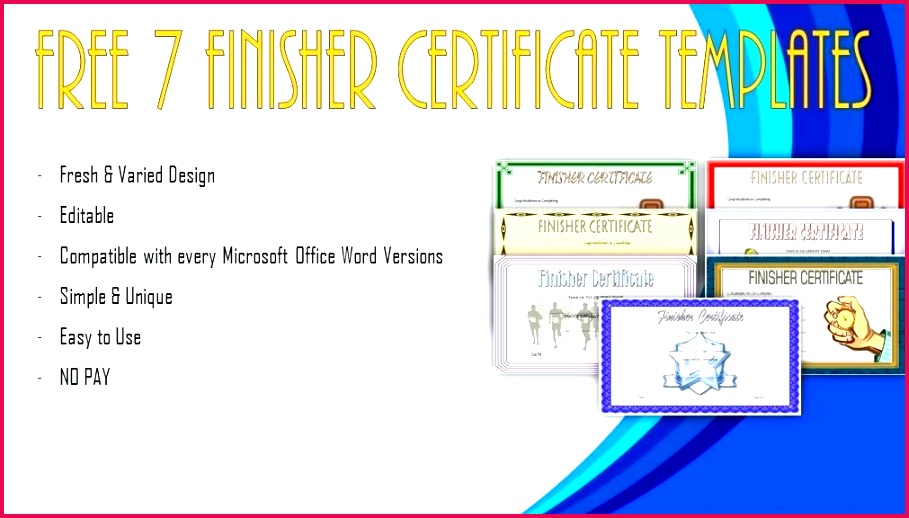 finisher certificate template fun run of templates word resume design
