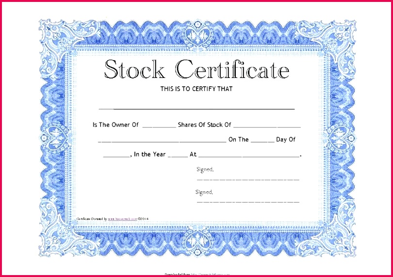 free stock certificate template printable templates