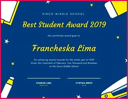 blue school things certificate spelling bee award template winner
