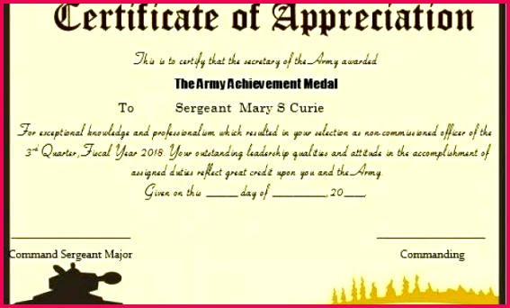 awesome military certificate templates award template officer promotion free sunday school printable luxur