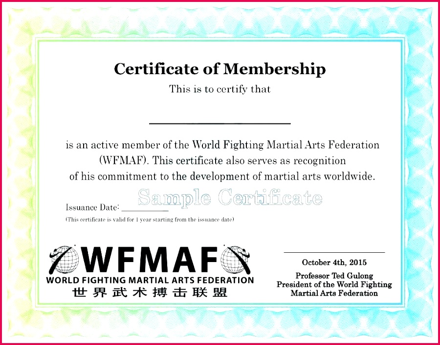 membership certificate template martial arts templates inspirational new association board certification for membership certificate template