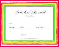 teacher awards certificates