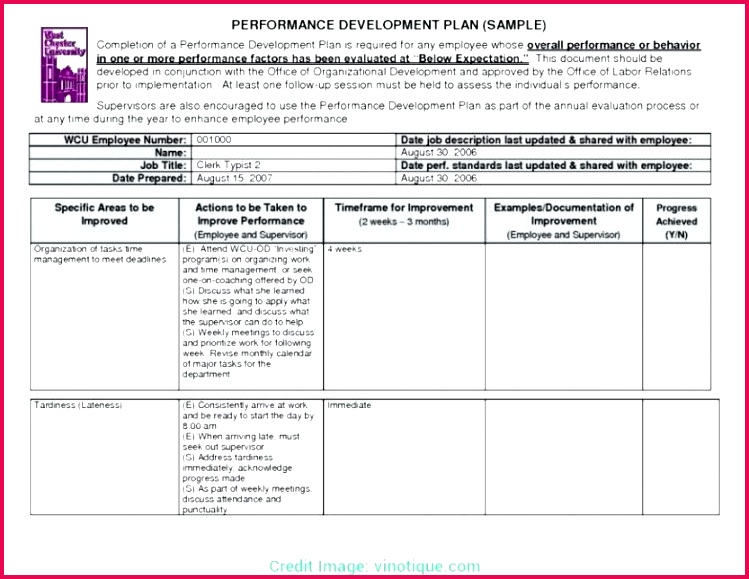 template performance improvement plan certificate attendance free new of perfect