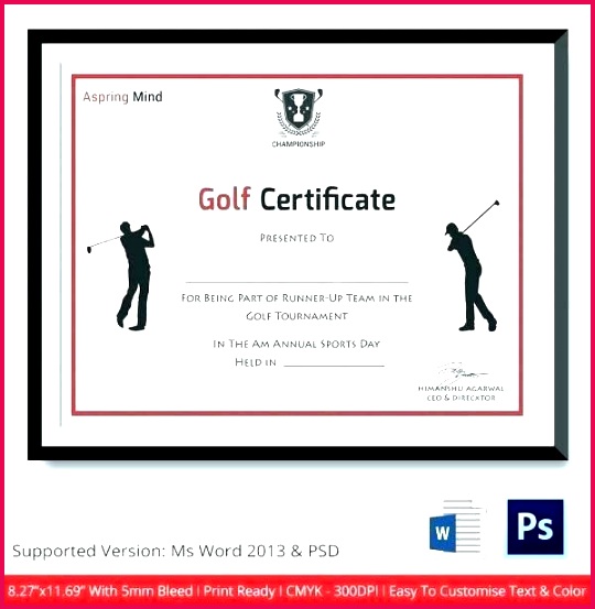 golf handicap certificate templates for word template free softball best of t voucher simple handi