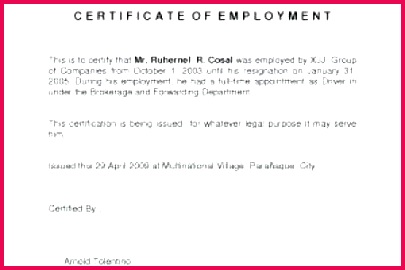 certificate employment template copy newfangled sample from employer pictures in gallery of for s certificate of employment sample