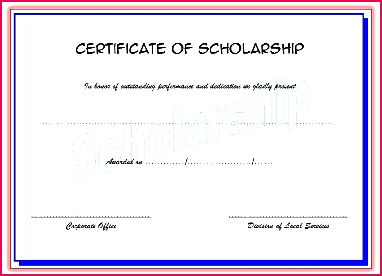 scholarship award certificate template ideas templates for flyers and brochures free printable memorial wo