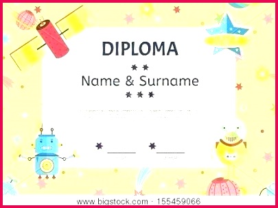 kids diploma template preschool elementary school certificate or layout award certificates templates stock vector p