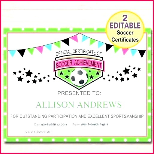soccer certificate template editable award certificates team funny baseball templates free strand coding swimming