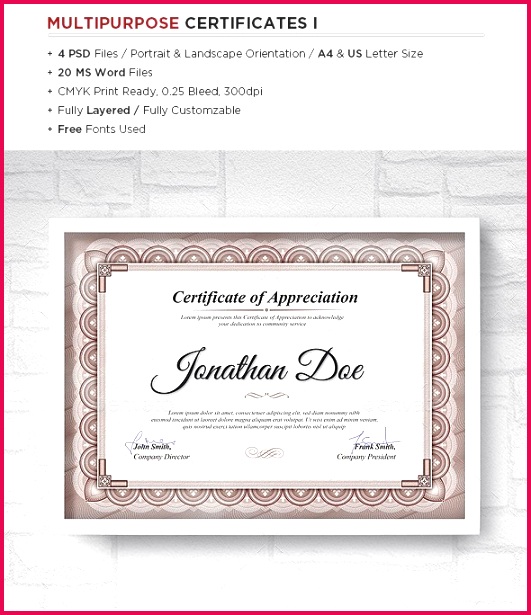 Multipurpose Certificates Templates1 e