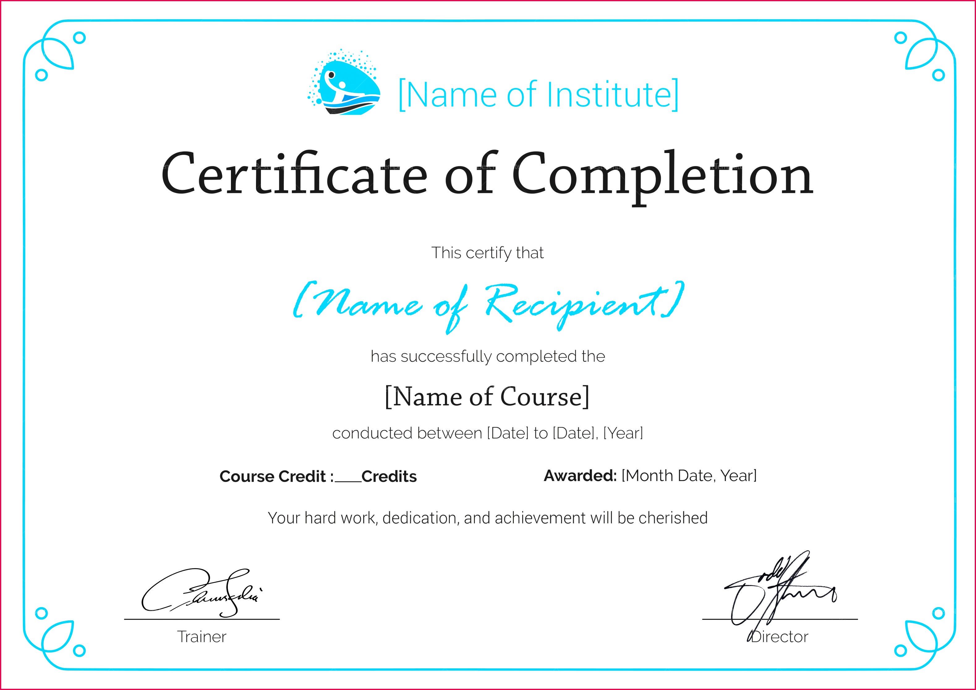 015 training certificate of pletion template word