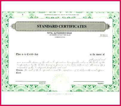 stock certificates 1 class printed standard free pany share certificate template south africa