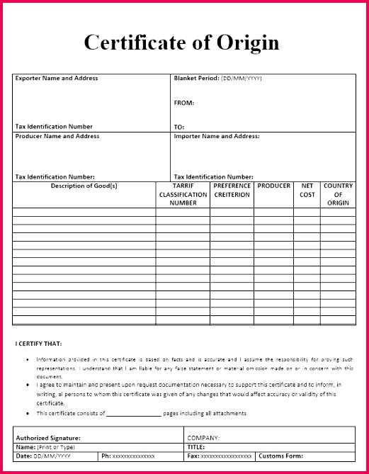 certificate origin template visualize cute of free uk us