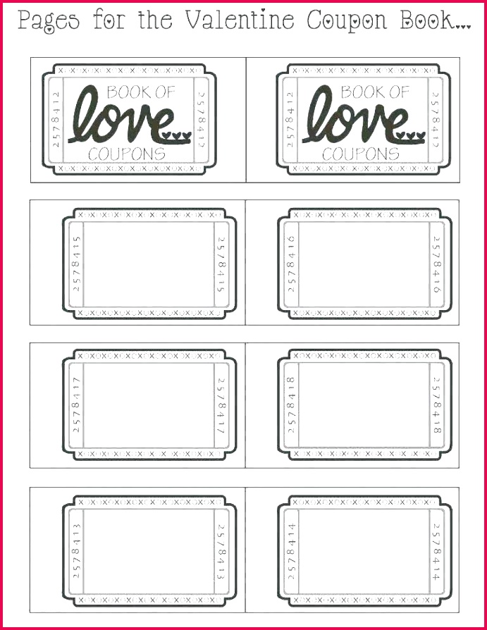 valentine printable romantic coupons sheet free coupon templates valentines day template