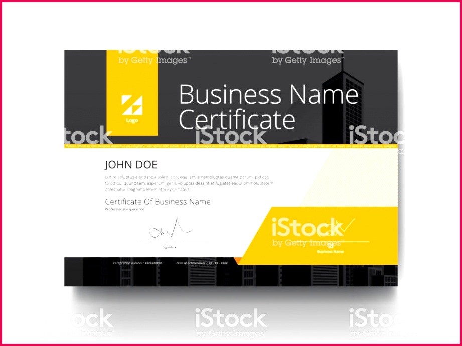 modern business certificate template layout with yellow and black a4 vector id