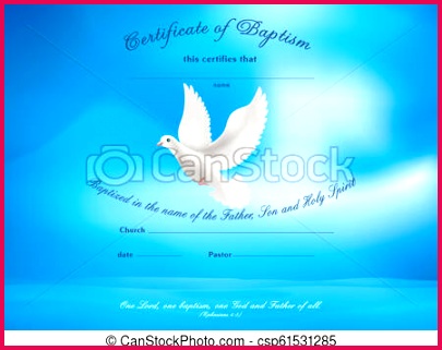 Certificate baptism template with dove csp