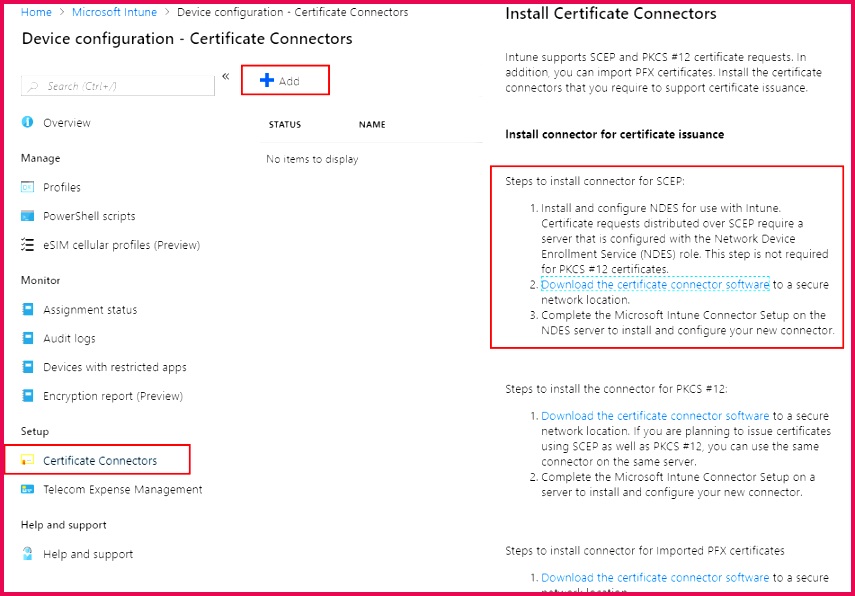 certificates connector