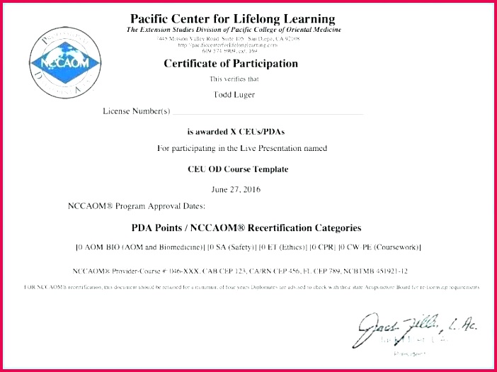 course attendance certificate template sample word free