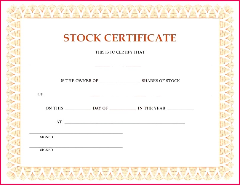 free stock certificate corporate template word templates 2