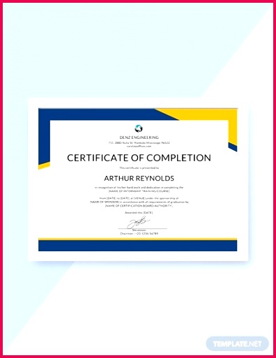 Engineering Internship Certificate Template