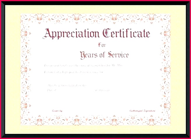 years of service certificate template free 10 year award