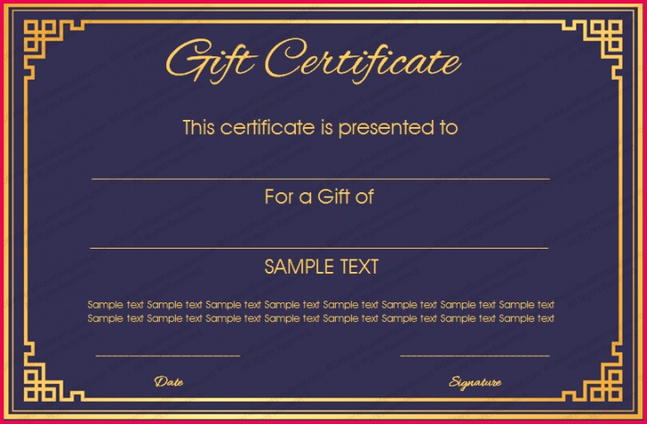 Royal Blue Gift Certificate Template