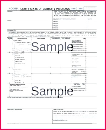 certificate of liability insurance template sample forms 6 free documents acord property