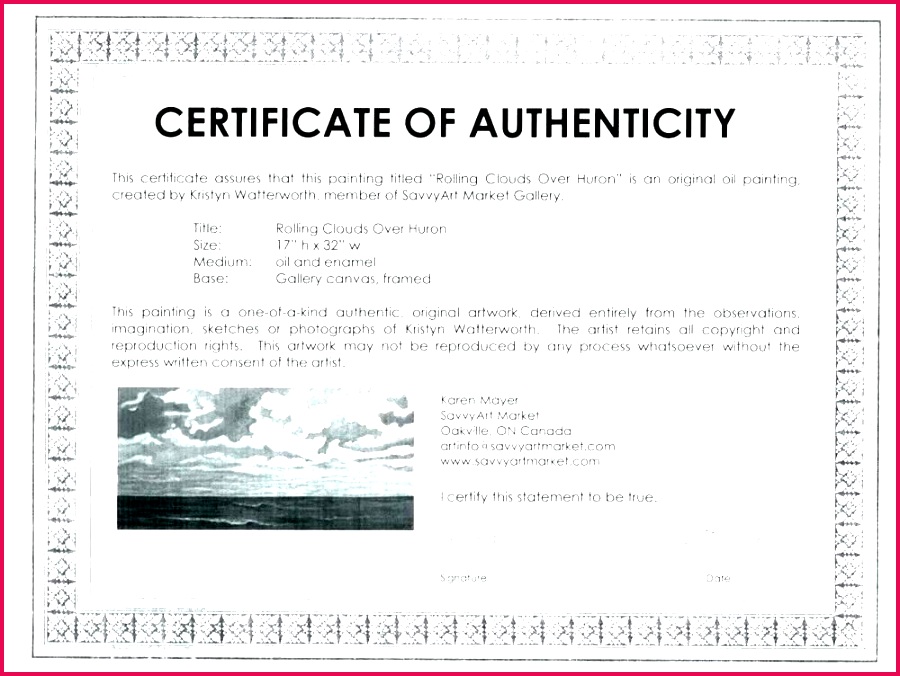art authentication certificate template signature certificate of authenticity template free art authentication certificate template