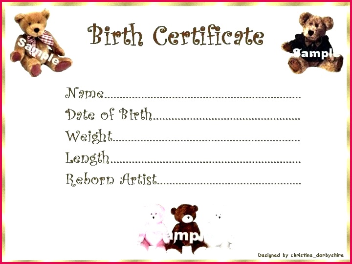 printable pet birth certificate template reborn doll puppy templates