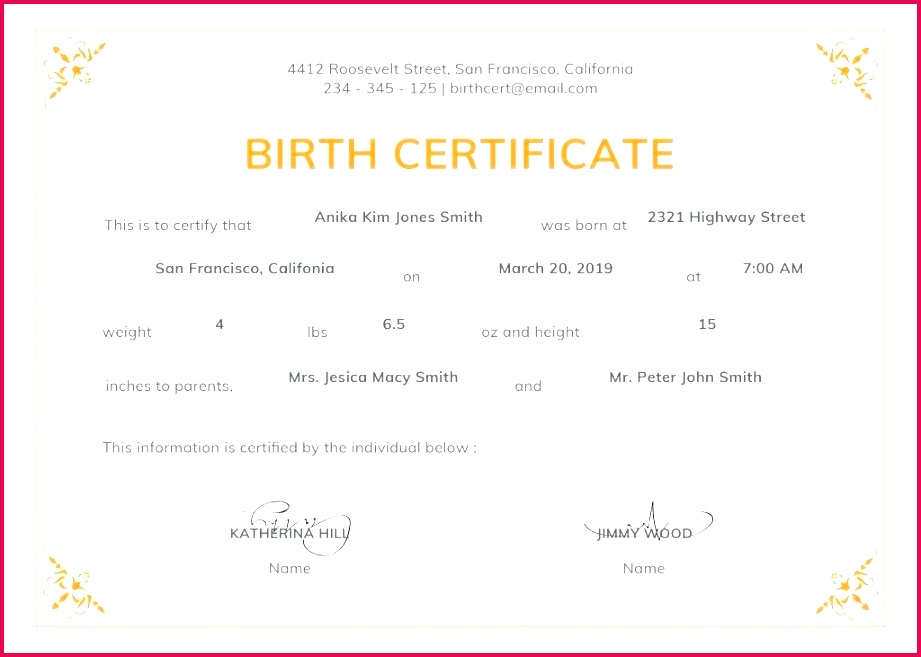 birth certificate template translated brochure templates south long form uk example short sample