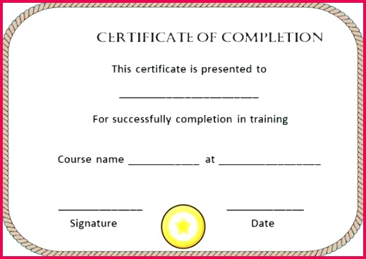 blank certificate of pletion templates free template able printable te