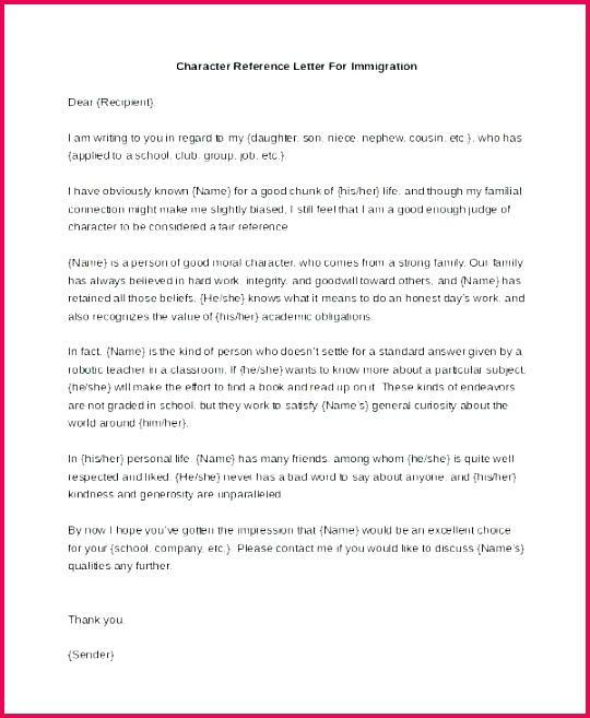 Character Reference Letter For Immigration Letter 540657 immigration reference letter template or character reference letter template for student personal sample of immigration reference letter template