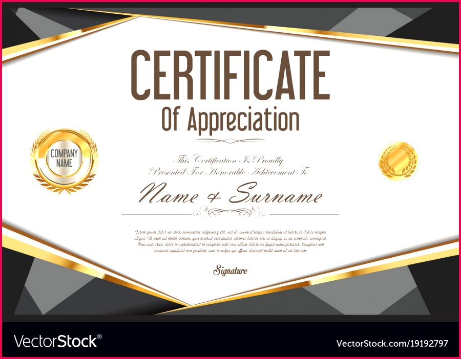 certificate retro design template 8 vector