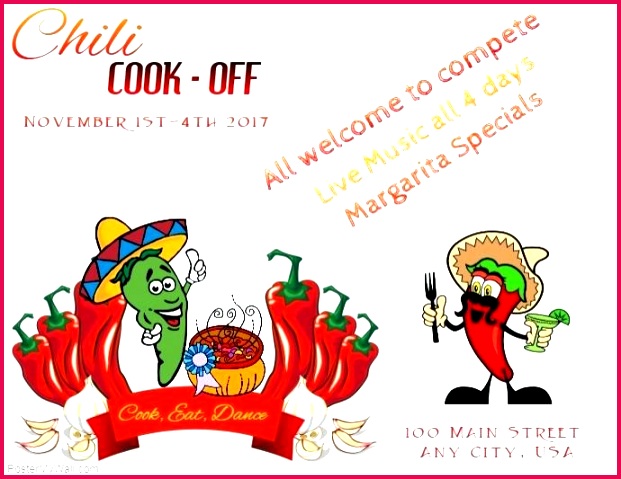 chili cook off flyer customize template voting ballot