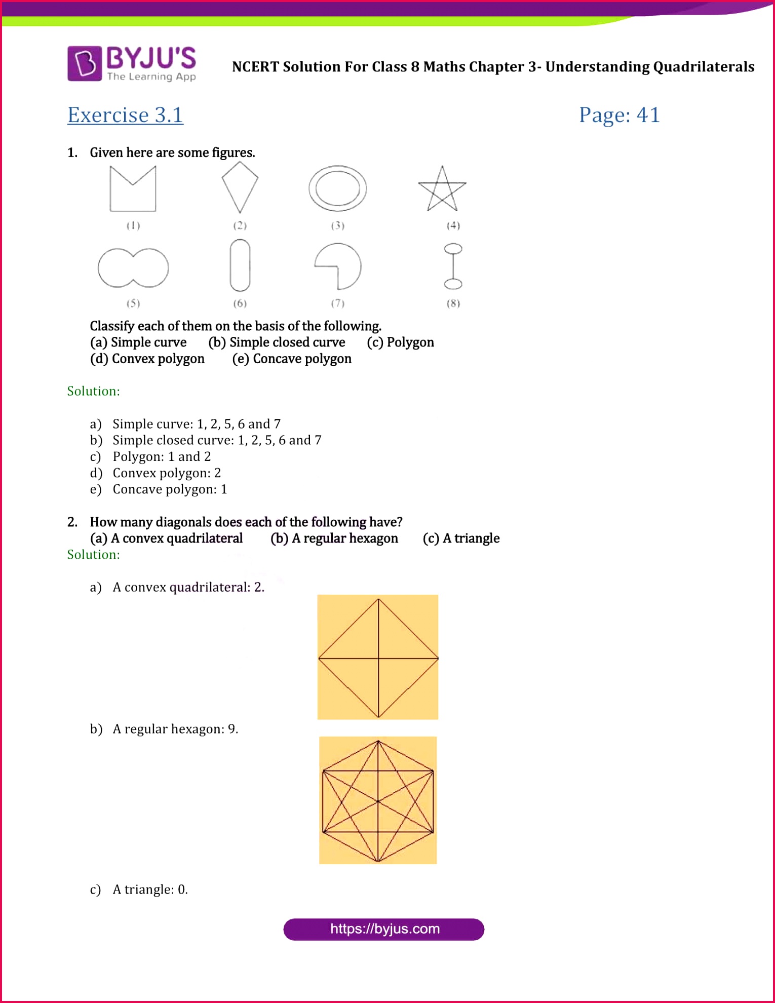 NCERT Solutions for CBSE class 8 Chapter 3 Understanding Quadrilaterals part 01