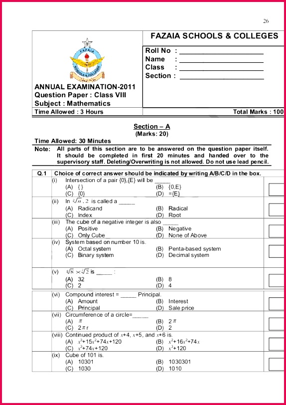 papers for 8th class mcqs for 8th class 26 638