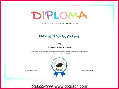 colorful diploma certificate template for kids in vector psd free