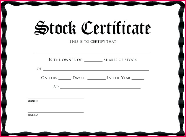 printable stock certificates template blue sample certificate