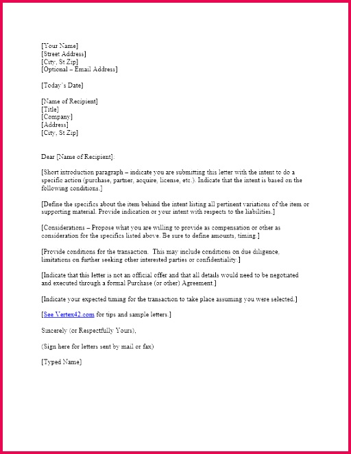 Letter of Intent Template