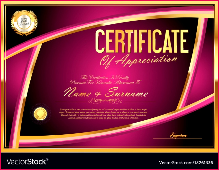certificate retro design template 05 vector