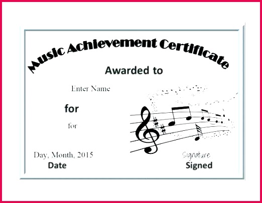 music certificate for choir template free of participation guitar award cer worksheets 7 printable templates