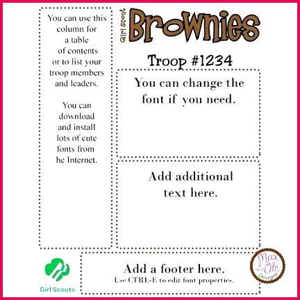 girl scout brownie printable newsletter template max designs templates cookie certificate