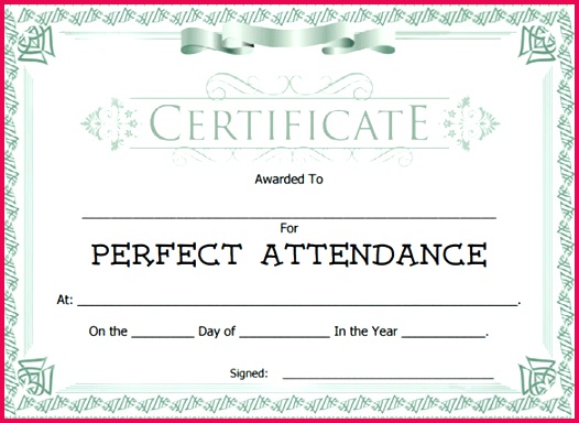 Attendance Award Certificate Template Download