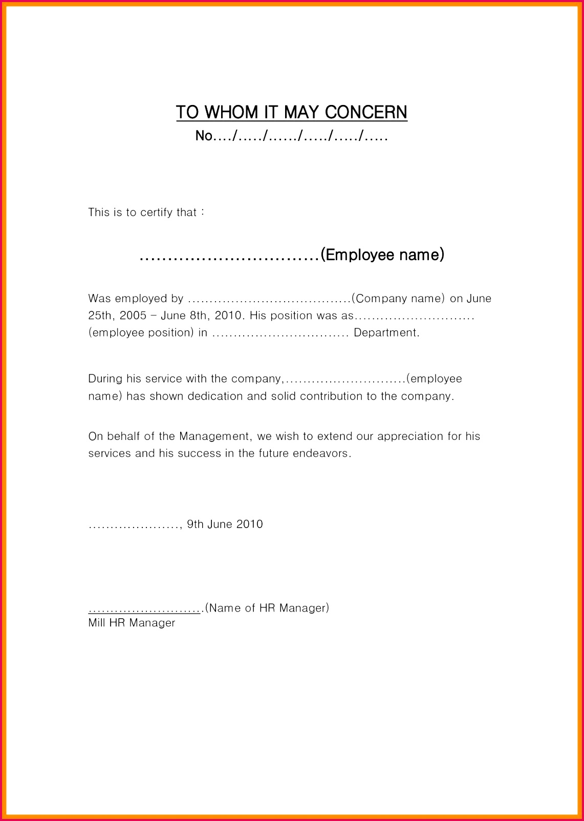 to whom it may concern letter format for employees new employment of employment verification letter to whom it may concern template 1