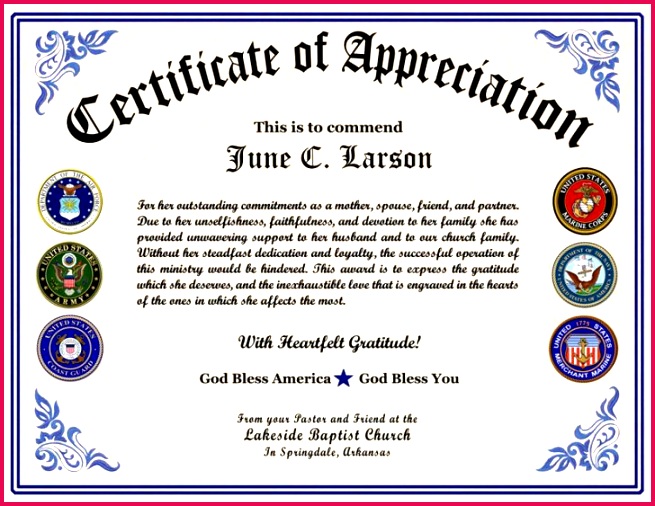 3 Military Appreciation Certificate Templates 18751 FabTemplatez