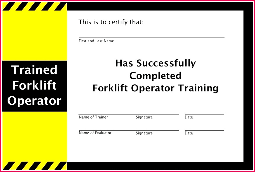 forklift certification specialist forklift certificate template cards forklift certification template