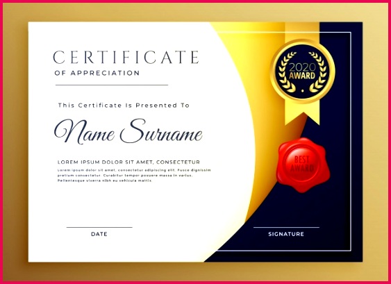 elegant certificate appreciatiom template design 1017