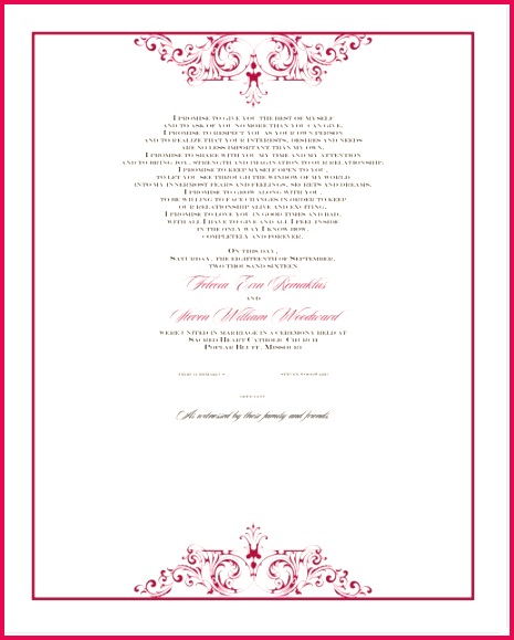 Song Vintage Monogram Wedding Certificate and Marriage Document