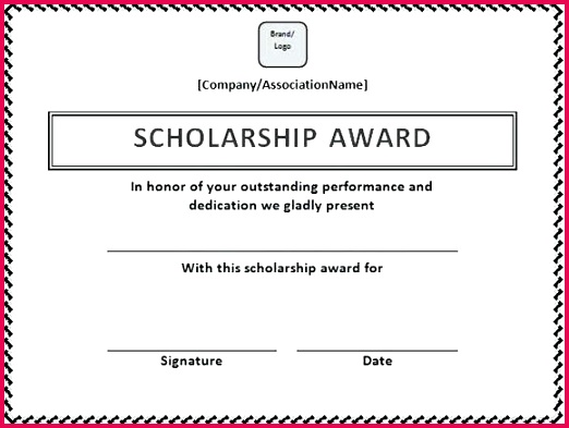 scholarship certificate template in word format office samples and templates letter outline